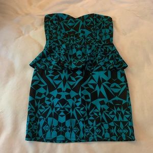 Strapless Peplum Bodycon Dress